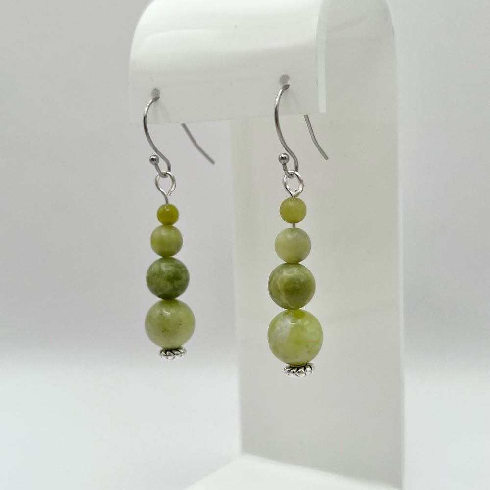 MARBLE JADE EARRINGS - Picture 5 of 12